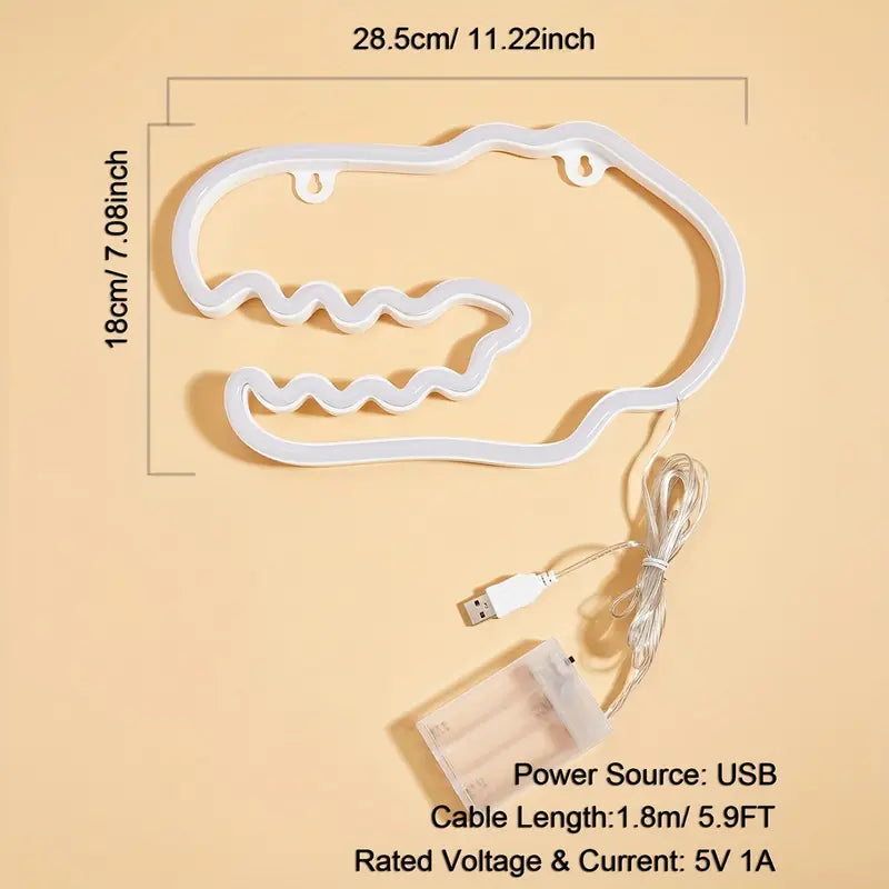 Dinosaur Shaped LED Neon Sign for Home Decor